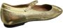 Car s Gouden vierkante neus leren ballerina's - Thumbnail 2