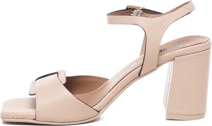 Carmens Nude Leren Sandalen met Vierkante Neus Pink Dames