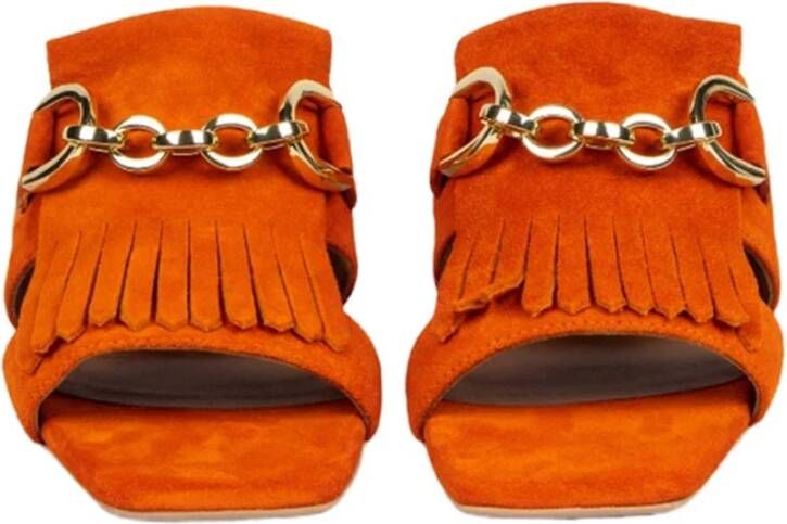 Carmens Oranje Suède Franje Loafers Orange Dames