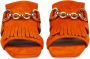 Carmens Oranje Suède Franje Loafers Orange Dames - Thumbnail 2