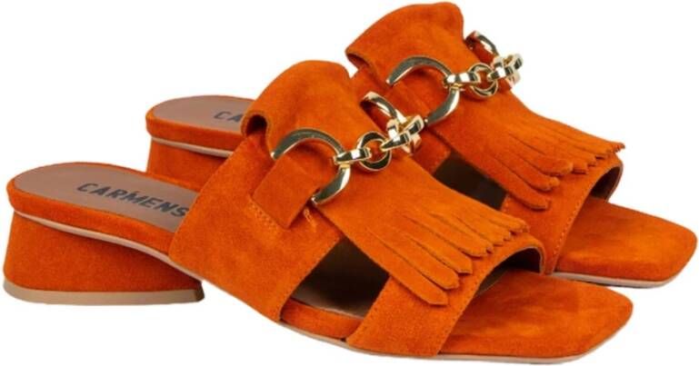 Carmens Oranje Suède Franje Loafers Orange Dames