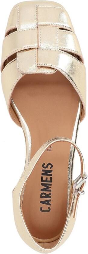 Carmens Platina leren ballerina's