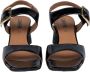 Carmens Zwarte Geborsteld Leren Sandalen met Gesp Black Dames - Thumbnail 2