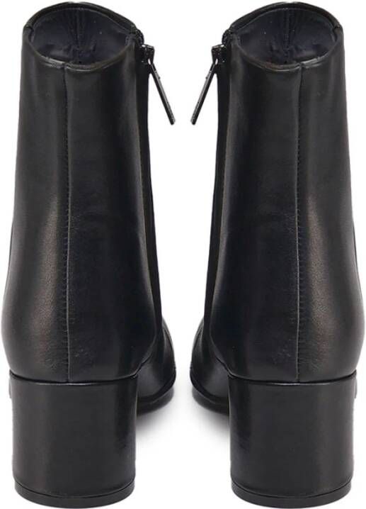 Carmens Zwarte Leren Kwast Enkellaarzen Black Dames