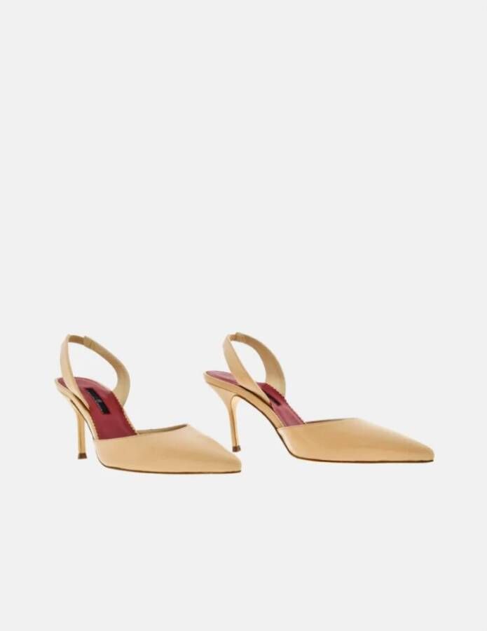 Carolina Herrera Beige Hoge Hakken met Open Hiel Beige Dames