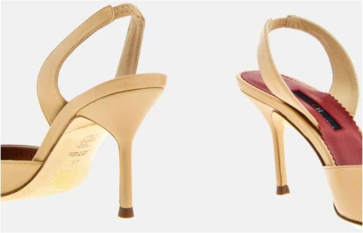 Carolina Herrera Beige Hoge Hakken met Open Hiel Beige Dames