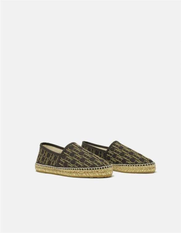 Carolina Herrera Bruin en Goud Canvas Espadrilles Brown Dames