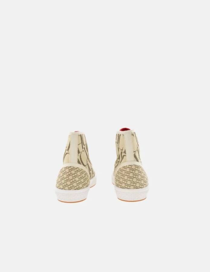 Carolina Herrera Canvas Caracas Platform Sneakers Beige Heren
