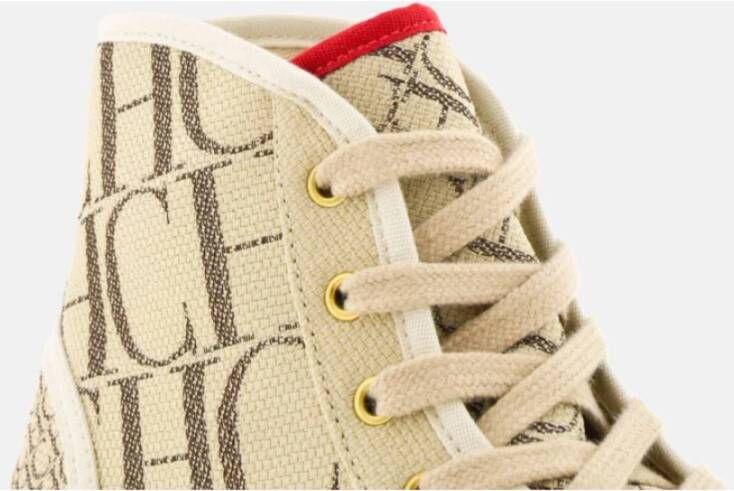 Carolina Herrera Canvas Caracas Platform Sneakers Beige Heren