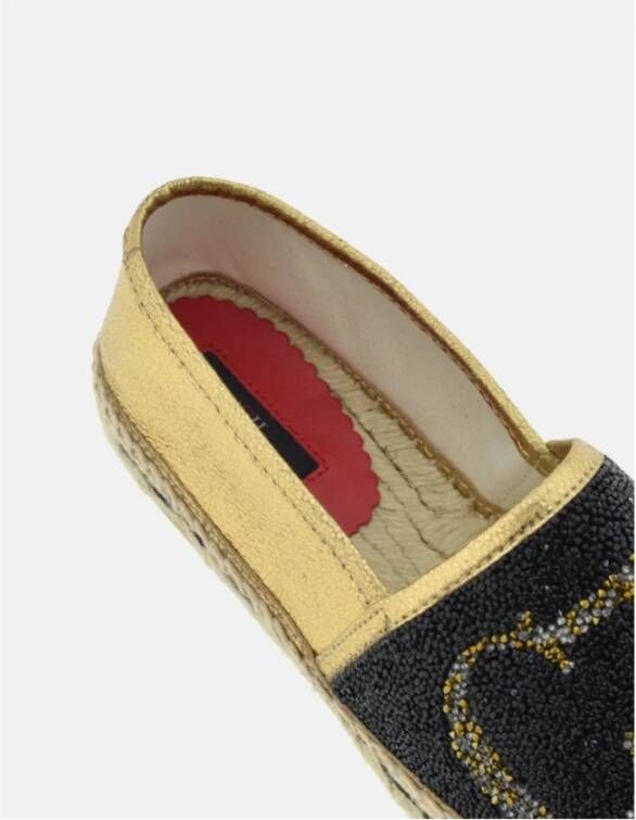 Carolina Herrera Gouden Bezaaide Espadrilles met CH Initialen Multicolor Dames