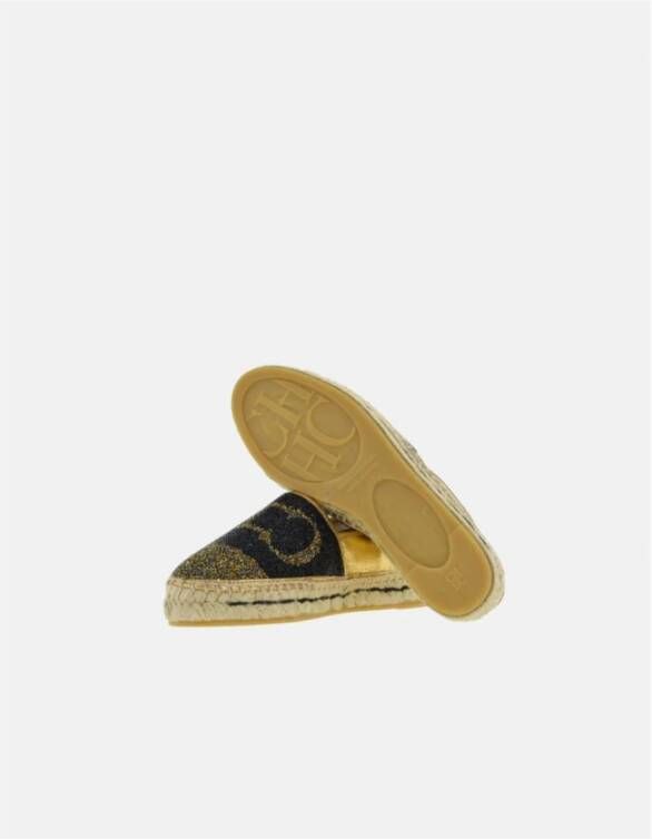 Carolina Herrera Gouden Bezaaide Espadrilles met CH Initialen Multicolor Dames