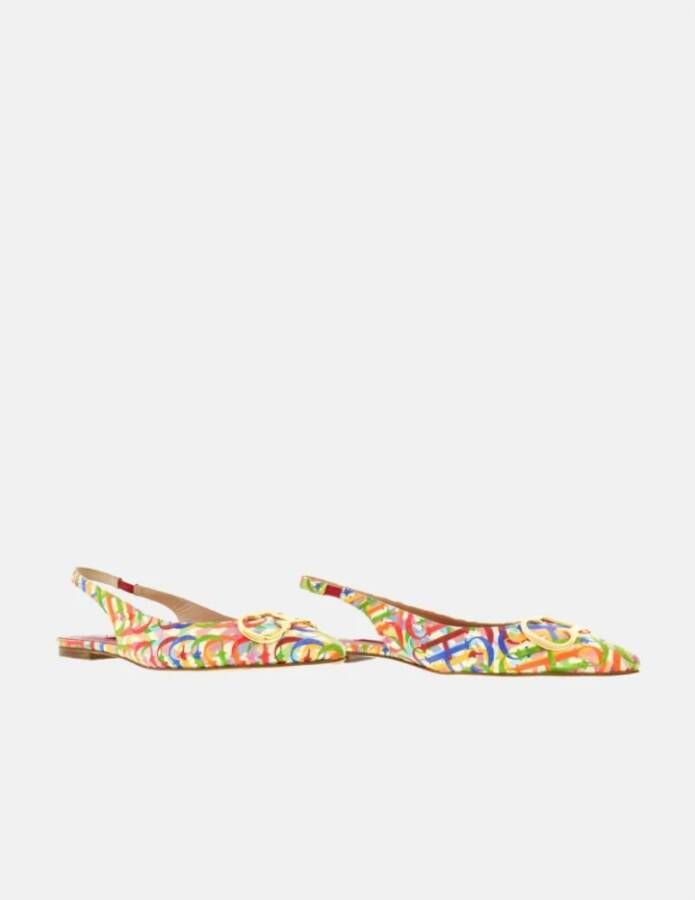 Carolina Herrera Platte Leren Schoenen met Multicolor Print Multicolor Dames