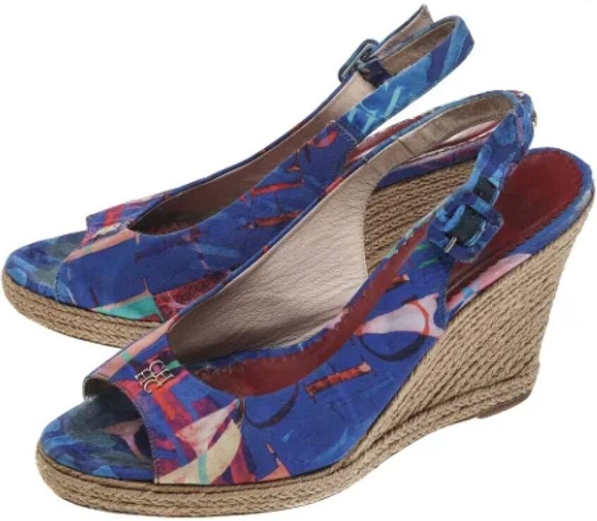 Carolina Herrera Pre-owned Fabric sandals Blue Dames