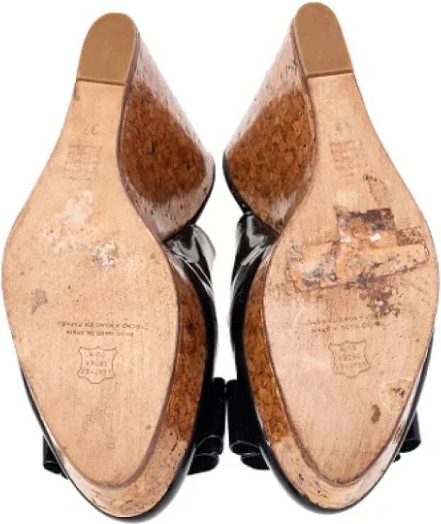 Carolina Herrera Pre-owned Leather sandals Black Dames