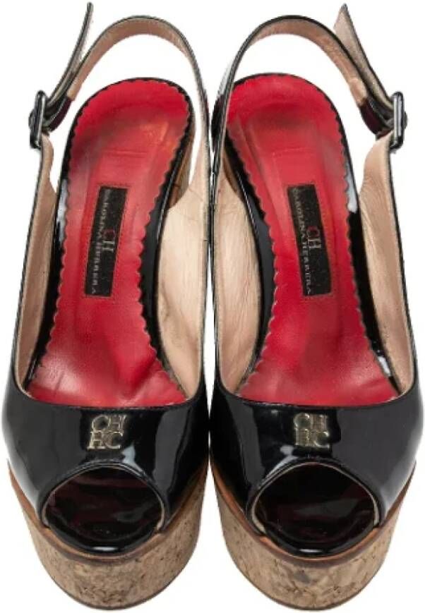 Carolina Herrera Pre-owned Leather sandals Black Dames