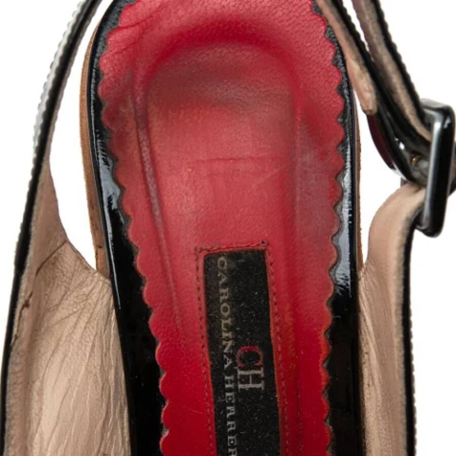 Carolina Herrera Pre-owned Leather sandals Black Dames