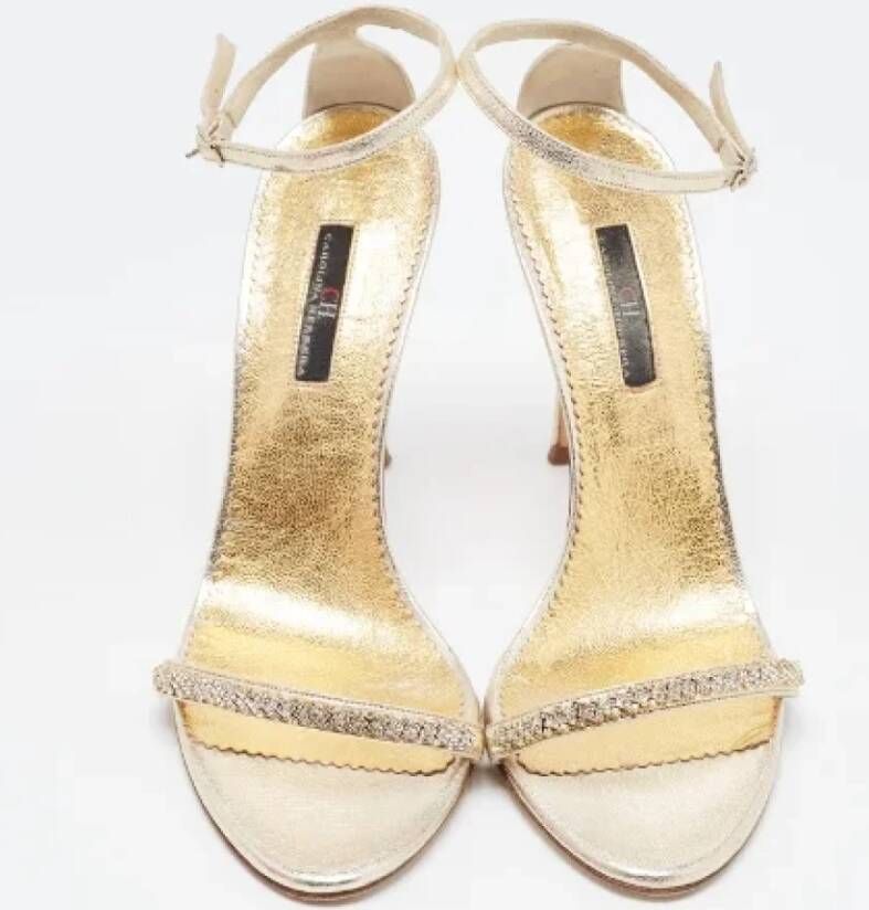 Carolina Herrera Pre-owned Leather sandals Yellow Dames