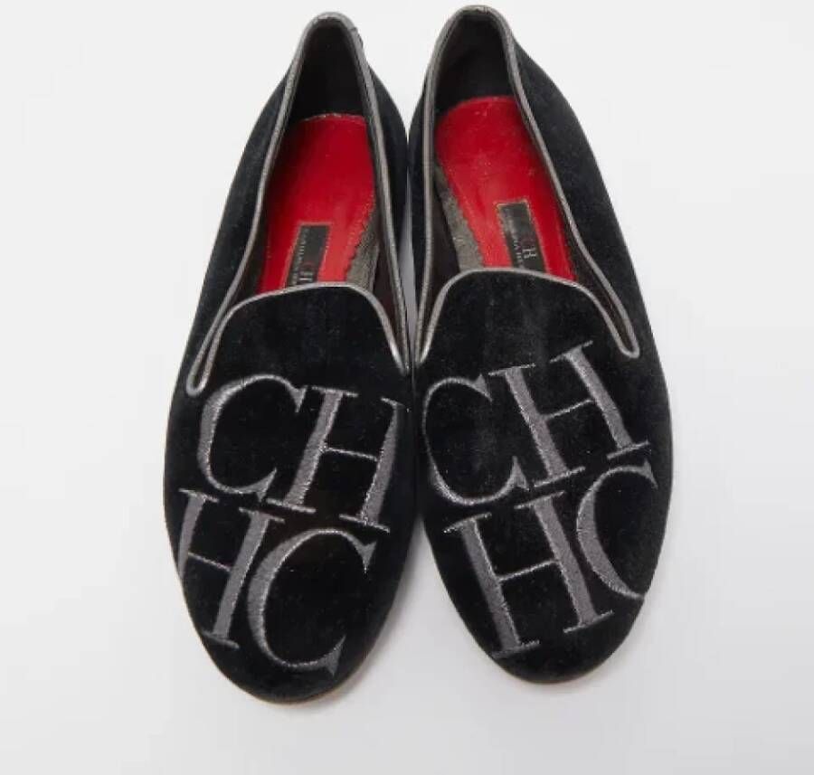 Carolina Herrera Pre-owned Suede flats Black Dames