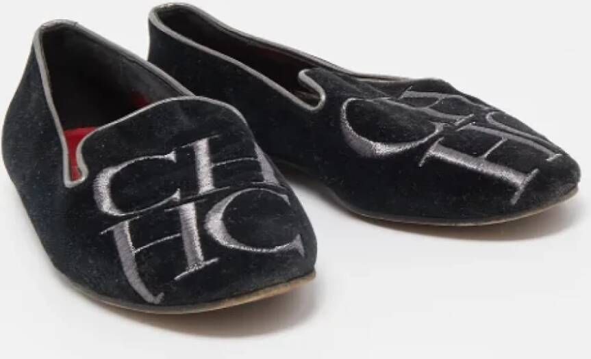 Carolina Herrera Pre-owned Suede flats Black Dames