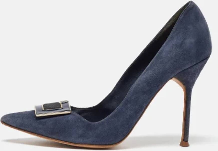 Carolina Herrera Pre-owned Suede heels Blue Dames