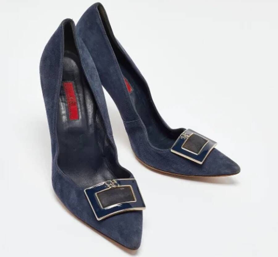 Carolina Herrera Pre-owned Suede heels Blue Dames