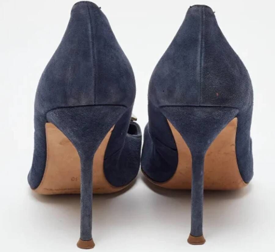 Carolina Herrera Pre-owned Suede heels Blue Dames
