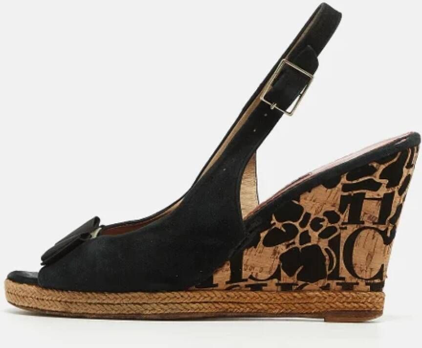 Carolina Herrera Pre-owned Suede sandals Black Dames