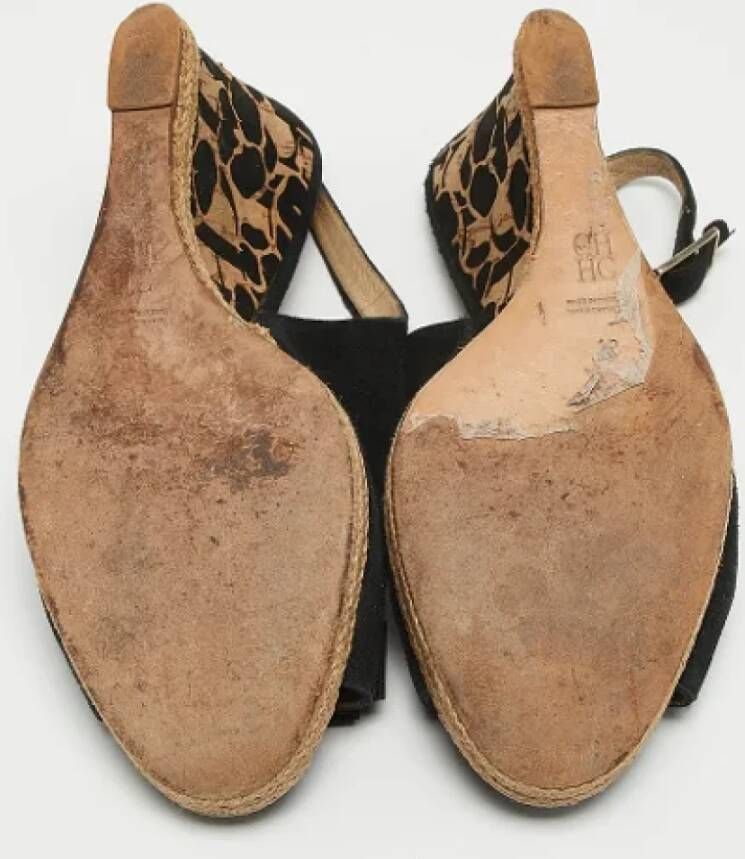 Carolina Herrera Pre-owned Suede sandals Black Dames