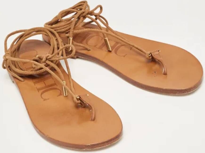 Carolina Herrera Pre-owned Suede sandals Brown Dames