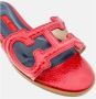 Carolina Herrera Rode Krokodil Initialen Insignia Sandalen - Thumbnail 2