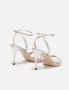 Carolina Herrera Zilveren Leren Kruisband Sandalen - Thumbnail 2