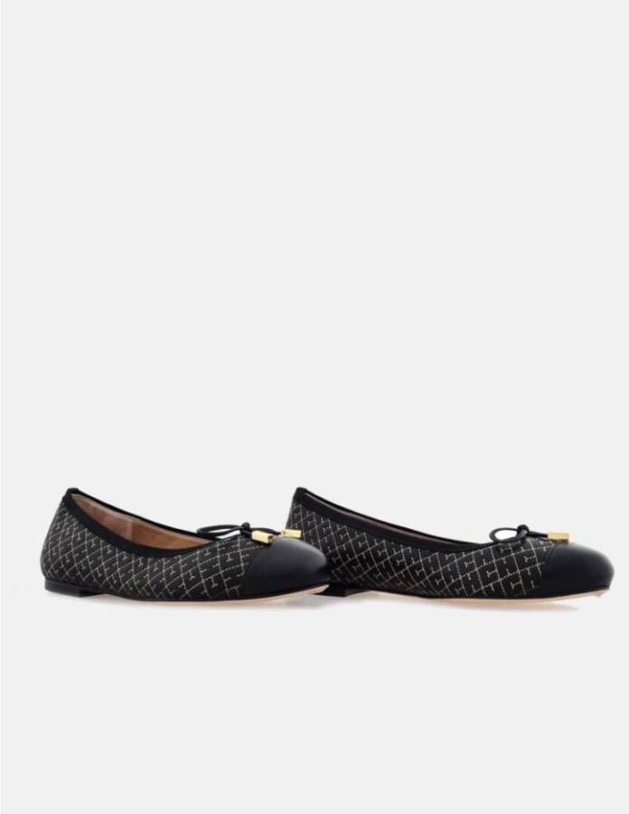 Carolina Herrera Zwarte leren ballerina's met Bimba-print Black Dames