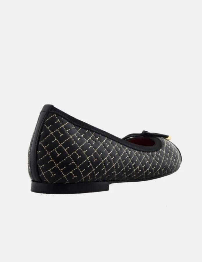 Carolina Herrera Zwarte leren ballerina's met Bimba-print Black Dames