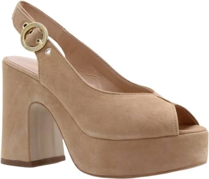 Caroline Biss Stijlvolle Sandaal met Dotje Beige Dames