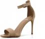 Carrano Leren Sandalen Taupe 100mm Hak Brown Dames - Thumbnail 4