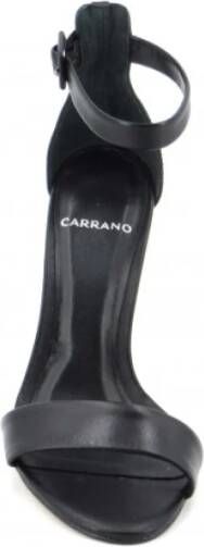 Carrano Leren Sandalen Taupe Enkelband Black Dames