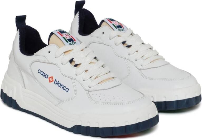 Casablanca Blauwe Lage Top Sneakers White Dames