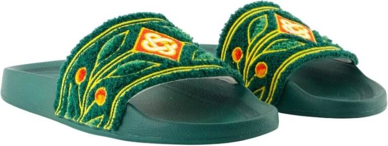Casablanca Groene Synthetisch Leren Instap Sandalen