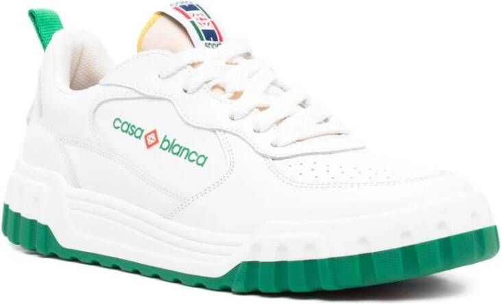 Casablanca Witte Groene Sneakers Stijlvol Comfortabel Elegant White Heren