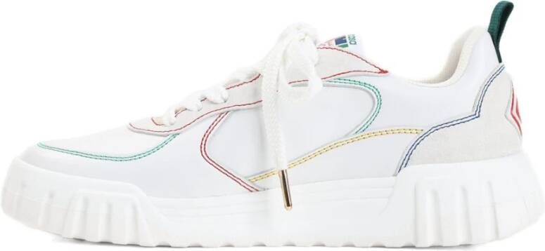 Casablanca Witte Leren Sneakers Veters Rubberen Zool White Heren