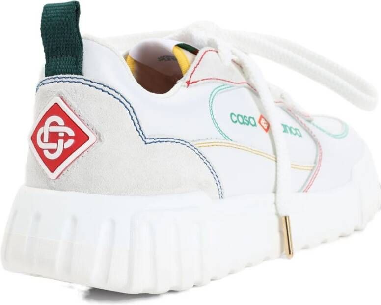 Casablanca Witte Leren Sneakers Veters Rubberen Zool White Heren