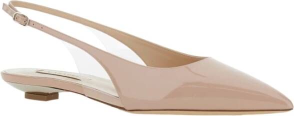 Casadei Beige Slingback Balletschoenen Patentleer Beige Dames