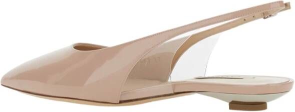 Casadei Beige Slingback Balletschoenen Patentleer Beige Dames