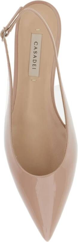 Casadei Beige Slingback Balletschoenen Patentleer Beige Dames