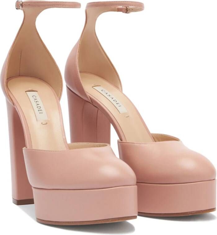 Casadei Betty Slingback Leren Platform Schoen Pink Dames