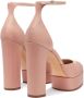Casadei Betty Slingback Leren Platform Schoen Pink Dames - Thumbnail 4