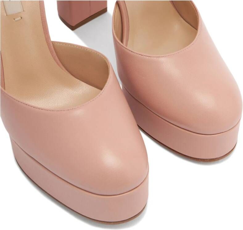 Casadei Betty Slingback Leren Platform Schoen Pink Dames