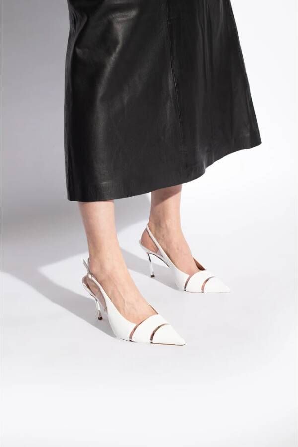 Casadei Blade leren pumps White Dames