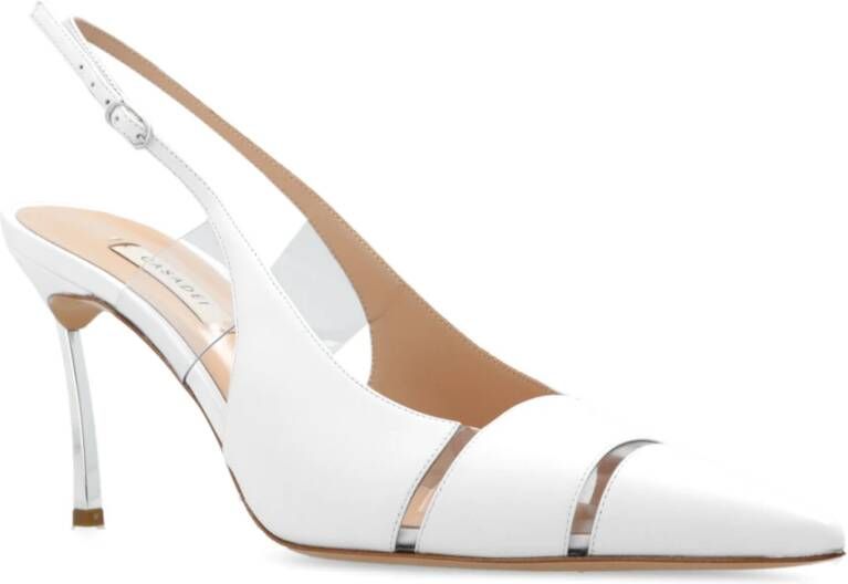 Casadei Blade leren pumps White Dames