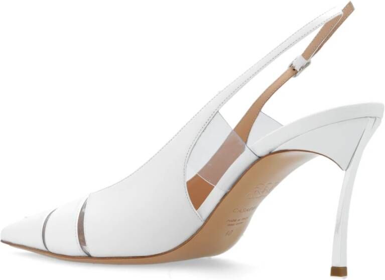 Casadei Blade leren pumps White Dames